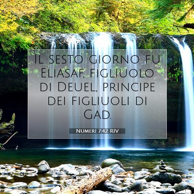 Picture 07 - Numeri 7:42 RIV - Il sesto giorno fu Eliasaf, figliuolo di Deuel, - Bible Verse Picture