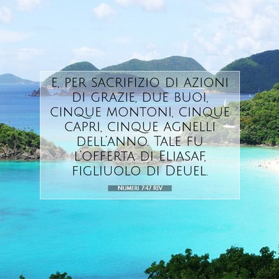 Picture 07 - Numeri 7:47 RIV - e, per sacrifizio di azioni di grazie, due buoi, - Bible Verse Picture