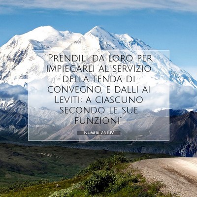 Picture 07 - Numeri 7:5 RIV - “Prendili da loro per impiegarli al servizio - Bible Verse Picture