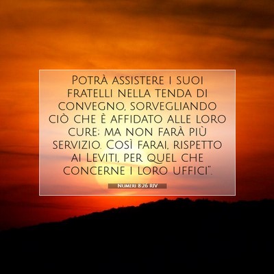 Picture 07 - Numeri 8:26 RIV - Potrà assistere i suoi fratelli nella tenda di - Bible Verse Picture