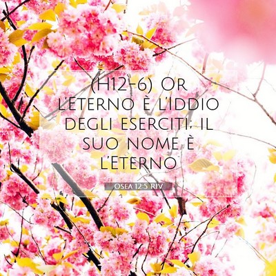 Picture 07 - Osea 12:5 RIV - (H12-6) Or l’Eterno è l’Iddio degli - Bible Verse Picture