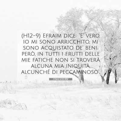 Picture 07 - Osea 12:8 RIV - (H12-9) Efraim dice: “E’ vero, io mi sono - Bible Verse Picture