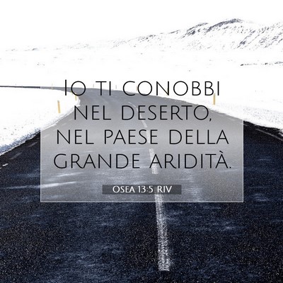 Picture 07 - Osea 13:5 RIV - Io ti conobbi nel deserto, nel paese della grande - Bible Verse Picture