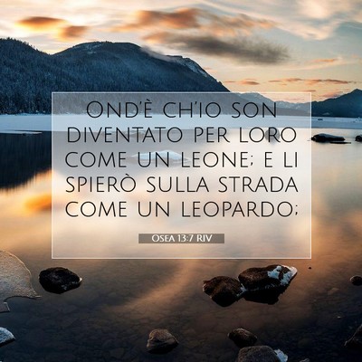 Picture 07 - Osea 13:7 RIV - Ond’è ch’io son diventato per loro come un - Bible Verse Picture