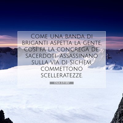 Picture 07 - Osea 6:9 RIV - Come una banda di briganti aspetta la gente, - Bible Verse Picture