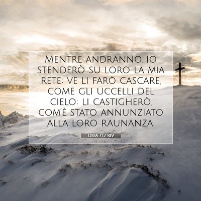 Picture 07 - Osea 7:12 RIV - Mentre andranno, io stenderò su loro la mia - Bible Verse Picture