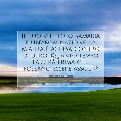 Picture 07 - Osea 8:5 RIV - Il tuo vitello, o Samaria è un’abominazione. - Bible Verse Picture