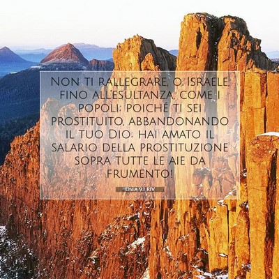 Picture 07 - Osea 9:1 RIV - Non ti rallegrare, o Israele, fino - Bible Verse Picture