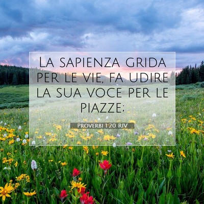Picture 07 - Proverbi 1:20 RIV - La sapienza grida per le vie, fa udire la sua - Bible Verse Picture