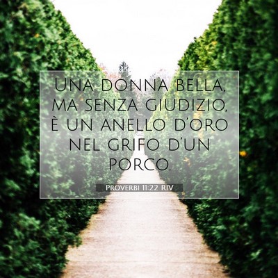 Picture 07 - Proverbi 11:22 RIV - Una donna bella, ma senza giudizio, è un anello - Bible Verse Picture