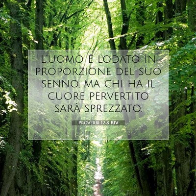 Picture 07 - Proverbi 12:8 RIV - L’uomo è lodato in proporzione del suo senno, - Bible Verse Picture