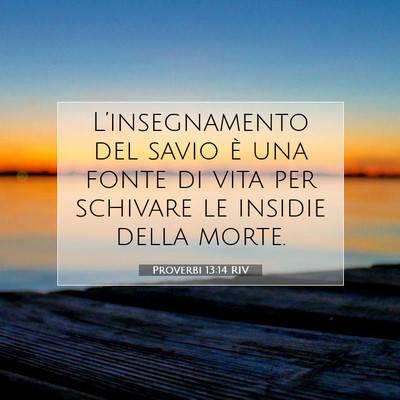 Picture 07 - Proverbi 13:14 RIV - L’insegnamento del savio è una fonte di vita - Bible Verse Picture