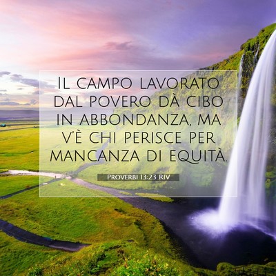 Picture 07 - Proverbi 13:23 RIV - Il campo lavorato dal povero dà cibo in - Bible Verse Picture