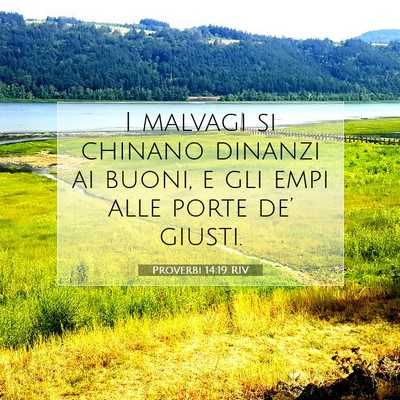 Picture 07 - Proverbi 14:19 RIV - I malvagi si chinano dinanzi ai buoni, e gli empi - Bible Verse Picture