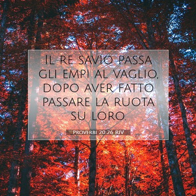 Picture 07 - Proverbi 20:26 RIV - Il re savio passa gli empi al vaglio, dopo aver - Bible Verse Picture