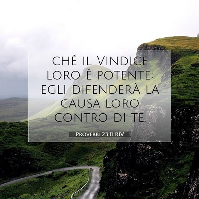Picture 07 - Proverbi 23:11 RIV - ché il Vindice loro è potente; egli difenderà - Bible Verse Picture