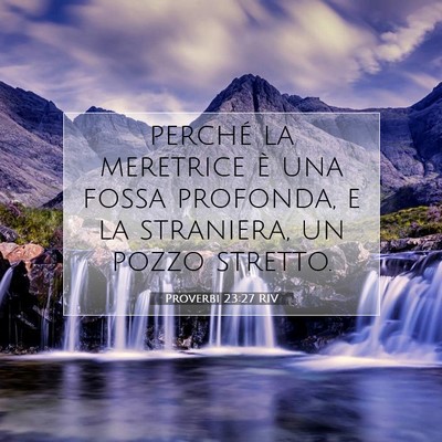 Picture 07 - Proverbi 23:27 RIV - perché la meretrice è una fossa profonda, e la - Bible Verse Picture