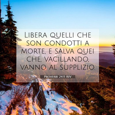 Picture 07 - Proverbi 24:11 RIV - Libera quelli che son condotti a morte, e salva - Bible Verse Picture