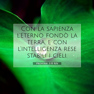 Picture 07 - Proverbi 3:19 RIV - Con la sapienza l’Eterno fondò la terra, e con - Bible Verse Picture