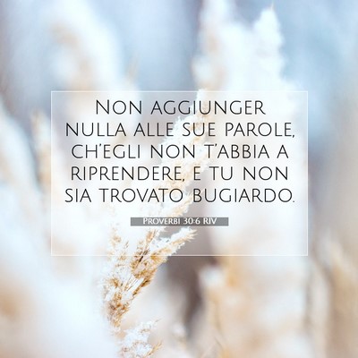 Picture 07 - Proverbi 30:6 RIV - Non aggiunger nulla alle sue parole, ch’egli - Bible Verse Picture