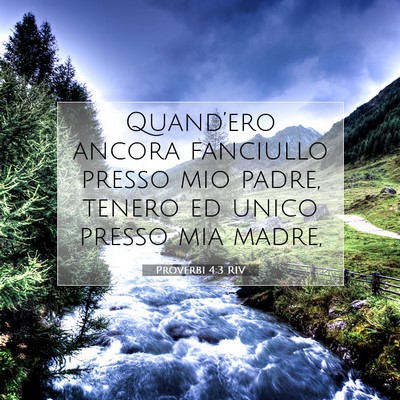 Picture 07 - Proverbi 4:3 RIV - Quand’ero ancora fanciullo presso mio padre, - Bible Verse Picture