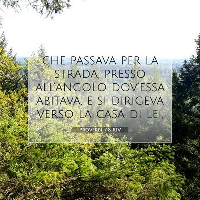 Picture 07 - Proverbi 7:8 RIV - che passava per la strada, presso all’angolo - Bible Verse Picture
