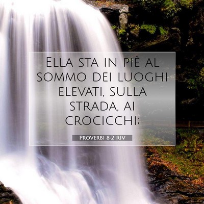 Picture 07 - Proverbi 8:2 RIV - Ella sta in piè al sommo dei luoghi elevati, - Bible Verse Picture