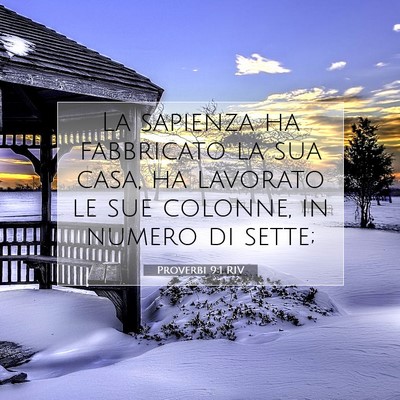 Picture 07 - Proverbi 9:1 RIV - La sapienza ha fabbricato la sua casa, ha - Bible Verse Picture