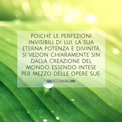 Picture 07 - Romani 1:20 RIV - poiché le perfezioni invisibili di lui, la sua - Bible Verse Picture