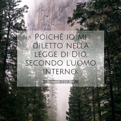 Picture 07 - Romani 7:22 RIV - Poiché io mi diletto nella legge di Dio, secondo - Bible Verse Picture