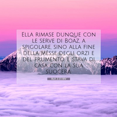 Picture 07 - Rut 2:23 RIV - Ella rimase dunque con le serve di Boaz, a - Bible Verse Picture