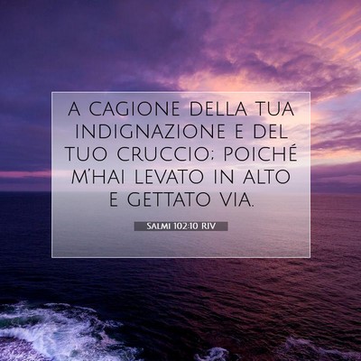 Picture 07 - Salmi 102:10 RIV - a cagione della tua indignazione e del tuo - Bible Verse Picture