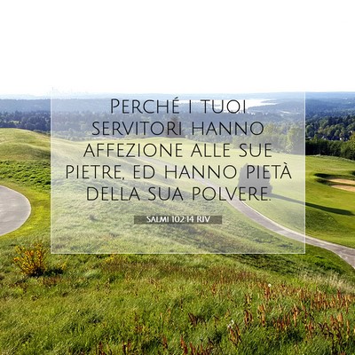 Picture 07 - Salmi 102:14 RIV - Perché i tuoi servitori hanno affezione alle sue - Bible Verse Picture