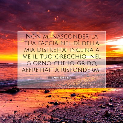 Picture 07 - Salmi 102:2 RIV - Non mi nasconder la tua faccia nel dì della mia - Bible Verse Picture