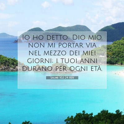 Picture 07 - Salmi 102:24 RIV - Io ho detto: Dio mio, non mi portar via nel mezzo - Bible Verse Picture