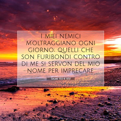 Picture 07 - Salmi 102:8 RIV - I miei nemici m’oltraggiano ogni giorno; quelli - Bible Verse Picture