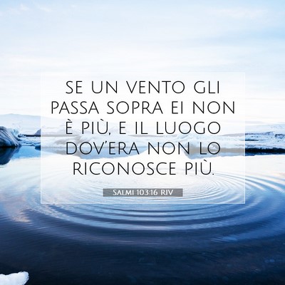 Picture 07 - Salmi 103:16 RIV - se un vento gli passa sopra ei non è più, e il - Bible Verse Picture