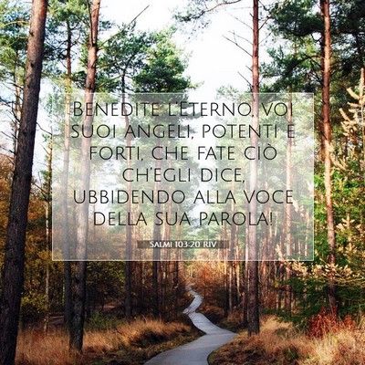 Picture 07 - Salmi 103:20 RIV - Benedite l’Eterno, voi suoi angeli, potenti e - Bible Verse Picture