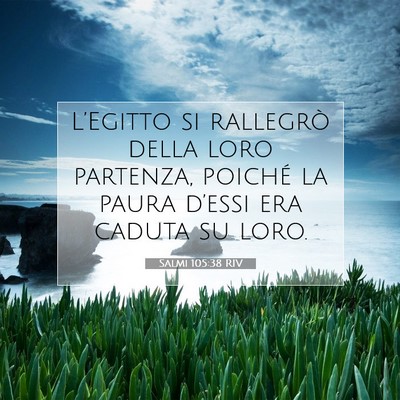 Picture 07 - Salmi 105:38 RIV - L’Egitto si rallegrò della loro partenza, - Bible Verse Picture
