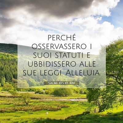 Picture 07 - Salmi 105:45 RIV - perché osservassero i suoi statuti e ubbidissero - Bible Verse Picture