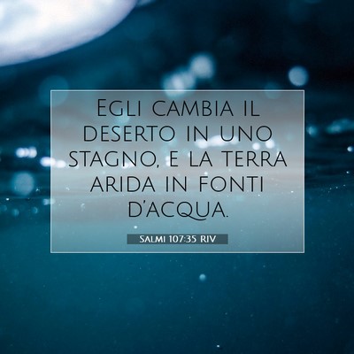 Picture 07 - Salmi 107:35 RIV - Egli cambia il deserto in uno stagno, e la terra - Bible Verse Picture