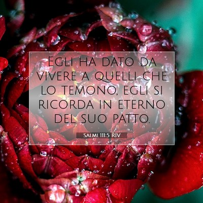 Picture 07 - Salmi 111:5 RIV - Egli ha dato da vivere a quelli che lo temono, - Bible Verse Picture