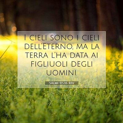 Picture 07 - Salmi 115:16 RIV - I cieli sono i cieli dell’Eterno, ma la terra - Bible Verse Picture