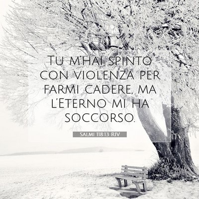 Picture 07 - Salmi 118:13 RIV - Tu m’hai spinto con violenza per farmi cadere, - Bible Verse Picture