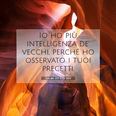 Picture 07 - Salmi 119:100 RIV - Io ho più intelligenza de’ vecchi, perché ho - Bible Verse Picture