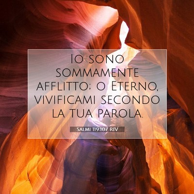 Picture 07 - Salmi 119:107 RIV - Io sono sommamente afflitto; o Eterno, vivificami - Bible Verse Picture