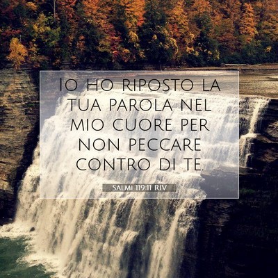 Picture 07 - Salmi 119:11 RIV - Io ho riposto la tua parola nel mio cuore per non - Bible Verse Picture