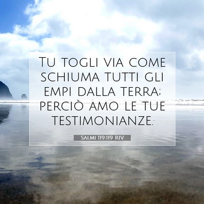 Picture 07 - Salmi 119:119 RIV - Tu togli via come schiuma tutti gli empi dalla - Bible Verse Picture
