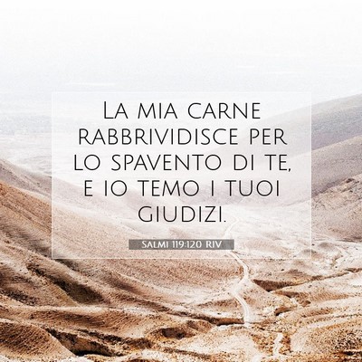 Picture 07 - Salmi 119:120 RIV - La mia carne rabbrividisce per lo spavento di te, - Bible Verse Picture