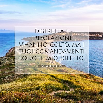 Picture 07 - Salmi 119:143 RIV - Distretta e tribolazione m’hanno còlto, ma i - Bible Verse Picture